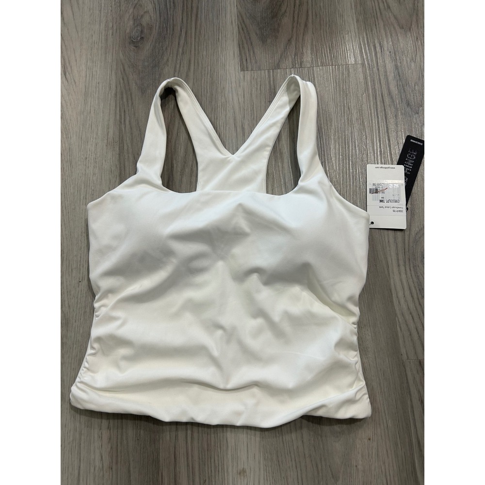Gold Hinge Womens CoreSculpt Cutout Tank Nylon Spandex L White luxury